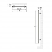 1200x500mm Alya Karbon Çelik Beyaz Havlupan - 2