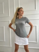 Kadın Basic Tişört Newyork Baskılı Gri thumbnail 1