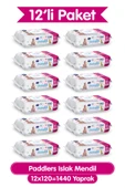 Paddlers Islak Mendil 120x12 li Koli (1440 Yaprak) thumbnail 1