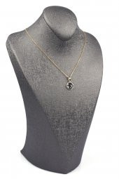 Siyah Jasper Doğal Taş Gold Renkli Kolye thumbnail 2