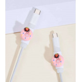 Açık Pembe Çilekli Donut Kablo Koruyucu - 2