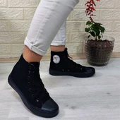 Fiyra 555 Siyah-Siyah Uzun Unisex Sneaker Keten Spor Ayakkabı - 1
