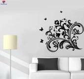 Duvar Sticker Odası Dekorasyon Desenleri Çiçekler Kelebekler Oturma Odası, Yatak Odası Çıkartmaları Benzersiz Hediyelik thumbnail 1