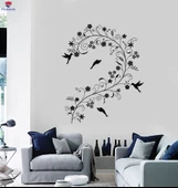 Duvar Sticker Şube Çiçekler Kuşlar Odası Dekorasyon Sanat Oturma Odası, Yatak Odası Çıkartmalar Benzersiz Hediyelik - 1