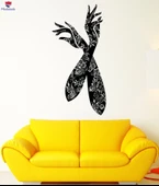 Duvar Sticker Eller Hiyeroglif Desen Güzel Sanat Çiçekler Oturma Odası, Yatak Odası Sticker Benzersiz Hediyelik thumbnail 1