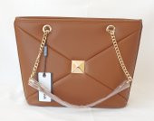 24KCADZ029 Model Sarach Marka Taba Renk Zincir ve Toka Detaylı Kadın Kol Çantası - 1