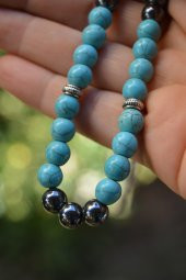 STONEAGE Turkuaz ve Hematit Doğal Taş Tesbih thumbnail 2