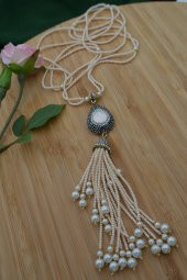 STONEAGE Sakız İncili Özel Tasarım Şık Kolye thumbnail 2