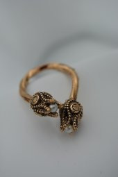 STONEAGE İncili Lale Ayarlanabilir Bayan Yüzük Madeni Bakır thumbnail 3