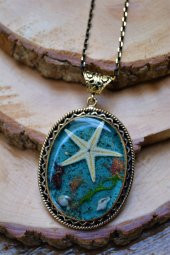 STONEAGE Gerçek Deniz Yıldızı Büyük Boy Tasarım Bayan Kolye thumbnail 2