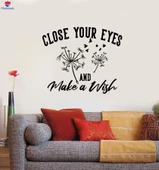 Oturma Odası, Yatak Odası Duvar Sticker Dilek Tut İlham Veren Cümle Karahindiba Çiçek Çıkartmaları - 1