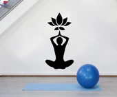Oturma Odası, Yatak Odası Duvar Sticker Lotus Poz Çiçek Budizm Yoga Stüdyosu Meditasyon Çıkartmalar - 1