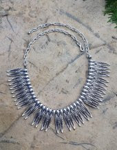 STONEAGE Genç Bayan Kolye Bohem Boho Gerdanlık Hint Gümüşü Türk Malı thumbnail 2