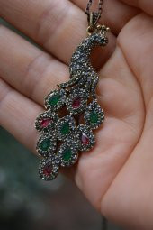 STONEAGE Tavus Kuşu Zincir Hediyeli Bayan Kolye thumbnail 1