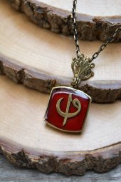 STONEAGE JEWELLERY Elif ve Vav Figürlü Bayan Bronz Kolye thumbnail 1