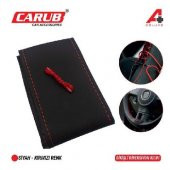 Direksiyon Kılııf İğneli Delüx Siyah Kırmızı Dikişli 38 cm - 1