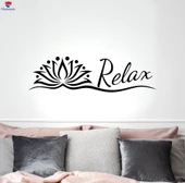 Oturma Odası, Yatak Odası Duvar Sticker Relax Yoga Stüdyosu Nefes Lotus Çiçeği Budizm Meditasyon Çıkartmaları 35 inç x 9.5 inç - 1