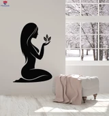 Oturma Odası, Yatak Odası Duvar Sticker Çıplak Kız Doğa Çiçekler Masaj Spa Güzellik Salonu Çıkartmalar - 1