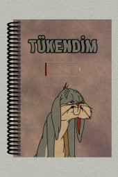 Buggs Bunny Tükendim Tasarımlı Spiralli A5 Çizgisiz Kraft Kapaklı Defter (200 Sayfa) thumbnail 1
