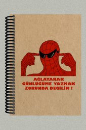 Material Aşko Spiderman Desenli Spiralli A5 Çizgisiz Defter (200 Sayfa) - 1