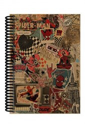 Spiderman Kolaj Desenli Spiralli A5 Çizgisiz Defter (200 Sayfa) - 1