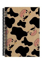 Sevimli İnek Desenli Spiralli A5 Çizgisiz Defter (200 Sayfa) - 1