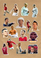 Cristiano Ronaldo Memes Komik 16lı Laptop, Tablet, Cep Telefonu, Ajanda, Matara Sticker Seti - 1