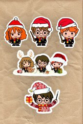 Yılbaşı Harry Potter 5li Laptop Notebook Tablet Sticker Seti - 1
