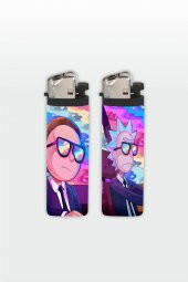 2li Rick & Morty MOR Full Kaplamalı Gazlı Hediyelik Çakmak - 1