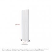 1200x395mm Amber Dikey Beyaz Alüminyum Radyatör Standart Bağlantı - 2