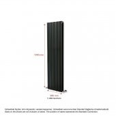 1200x395mm Amber Dikey Antrasit Alüminyum Radyatör Standart Bağlantı - 2
