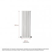 1200x395mm Lilac Dikey Beyaz Alüminyum Radyatör Standart Bağlantı - 2