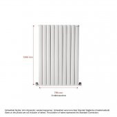 1200X795mm Lilac Dikey Beyaz Alüminyum Radyatör Standart Bağlantı - 2