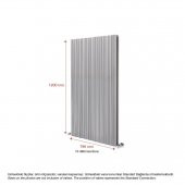 1200X795mm Amber Dikey Gümüş Gri Alüminyum Radyatör Standart Bağlantı thumbnail 2