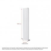 1500X315mm Amber Dikey Beyaz Alüminyum Radyatör Standart Bağlantı - 2