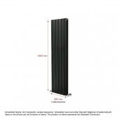 1500X395mm Amber Dikey Antrasit Alüminyum Radyatör Standart Bağlantı - 2