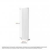 1500X395mm Amber Dikey Beyaz Alüminyum Radyatör Standart Bağlantı - 2
