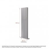 1500X395mm Amber Dikey Gümüş Gri Alüminyum Radyatör Standart Bağlantı - 2
