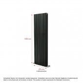 1500X475mm Amber Dikey Antrasit Alüminyum Radyatör Standart Bağlantı - 2