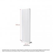 1500X475mm Amber Dikey Beyaz Alüminyum Radyatör Standart Bağlantı - 2