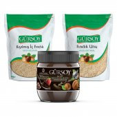 Gürsoy Kıyılmış Fındık 500g & Gürsoy Fındık Unu 500g & Gürsoy Bitter Çikolatalı Kakaolu Fındık Kreması 400g - 1