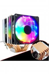 ColdPower 6P 6 Bakır Boru 2 Rgb Fan 160 Tdp İşlemci Fanı - 1