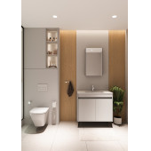 Banyo Dolabı 85 Cm Parlak Gri MDF Komple Takım - 1