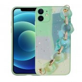 Apple iPhone 11 Uyumlu Kılıf Ceptecom Simli Desenli El Askılı Tutacaklı Elsa Silikon Kapak - 3