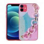 Apple iPhone 11 Uyumlu Kılıf Ceptecom Simli Desenli El Askılı Tutacaklı Elsa Silikon Kapak - 5