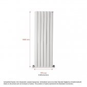 1500X475mm Lilac Dikey Beyaz Alüminyum Radyatör Standart Bağlantı - 2