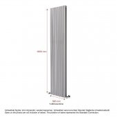1800X395mm Amber Dikey Gümüş Gri Alüminyum Radyatör Standart Bağlantı - 2