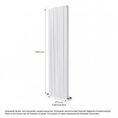 1800X475mm Amber Dikey Beyaz Alüminyum Radyatör Standart Bağlantı - 2