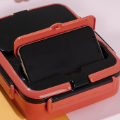 Cooker 1392-2 Çelik Hazneli 3 Bölmeli Beslenme Kutusu Lunchbox Sefer Tası - Turuncu - 3