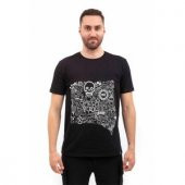 VAV Baseti-02 Yuv. Yaka Tişört Siyah Karma D. - 1